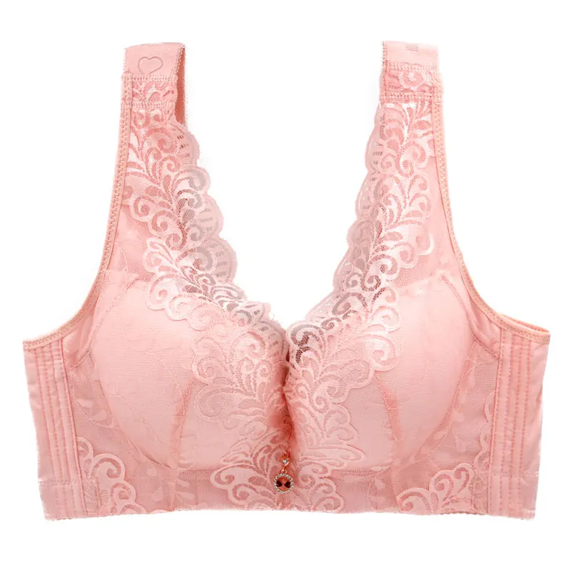 MengShan, женское нижнее белье без косточек, пуш-ап, топ, soutien gorge sutia Fat MM200, жилет, Стильный тонкий и большой код, бюстгальтеры, нижнее белье - Цвет: Pink