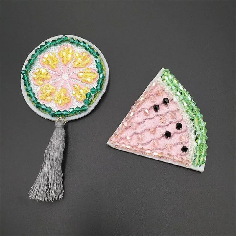 Стразы ручной работы с бисером животные птицы лук пчела фрукты Пришивные блестки