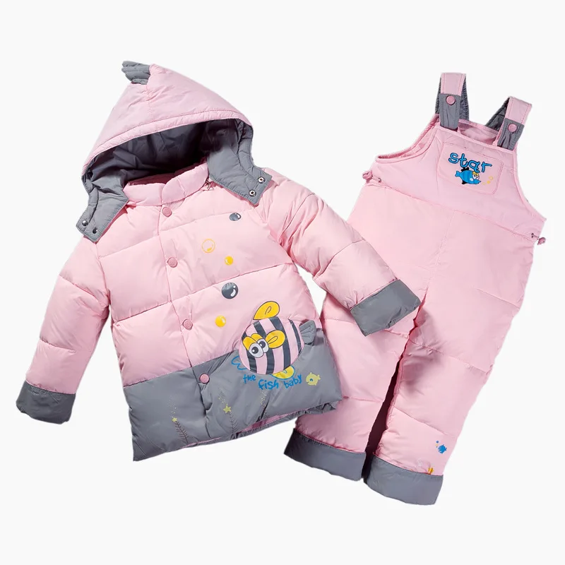 Коллекция 2018 года зимний комплект одежды для малышей пуховик маленьких девочек и