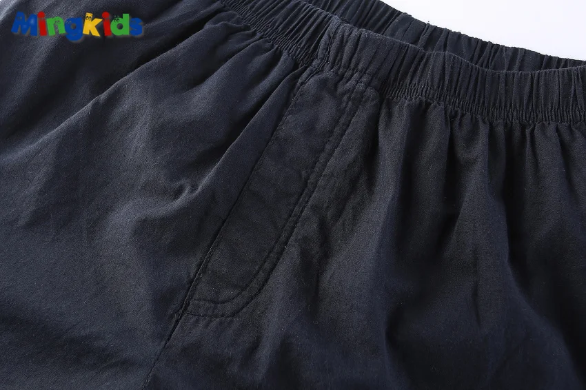 Mingkids/летние комплекты для мальчиков футболка+ короткие штаны хлопковые спортивные с буквенным принтом Экспорт Европа
