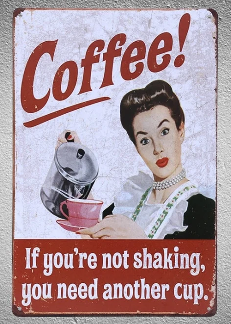 

1 pc Coffee Shop Cappuccino Doppio Latte Tin Plates Signs wall plaques Decoration man cave Dropshipping Poster metal