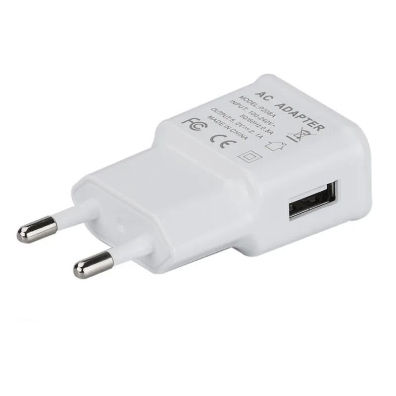 Дорожное настенное зарядное устройство с европейской вилкой 5 В 2 1 А + Кабель Micro USB