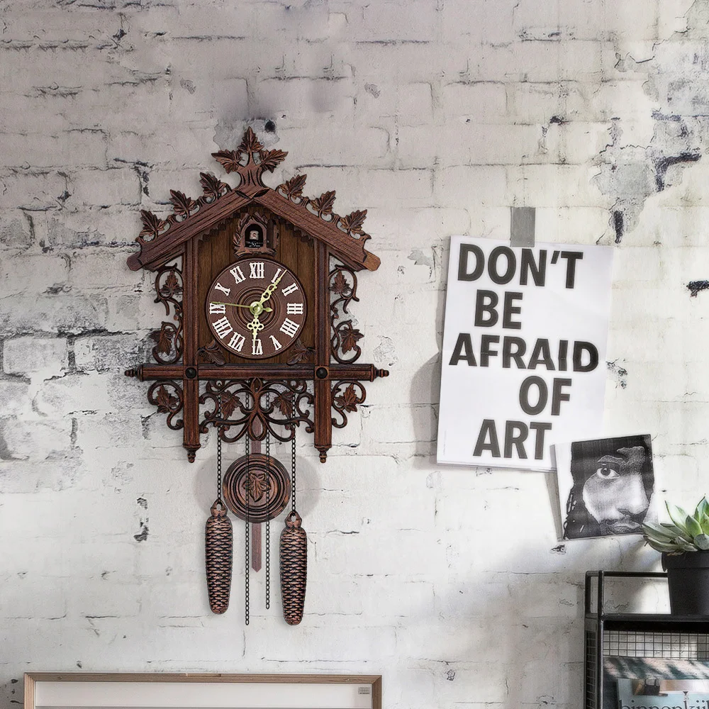 Ретро винтажные часы Cuckoo настенные ручной работы резьба по дереву дерево дом