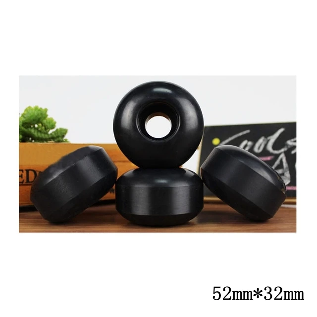 Black Лучшая 4 шт скейтборд колеса 95A двойные коромысло колеса 52 мм* 32 мм PU Понижающие скорости раздвижные колеса - Цвет: Black