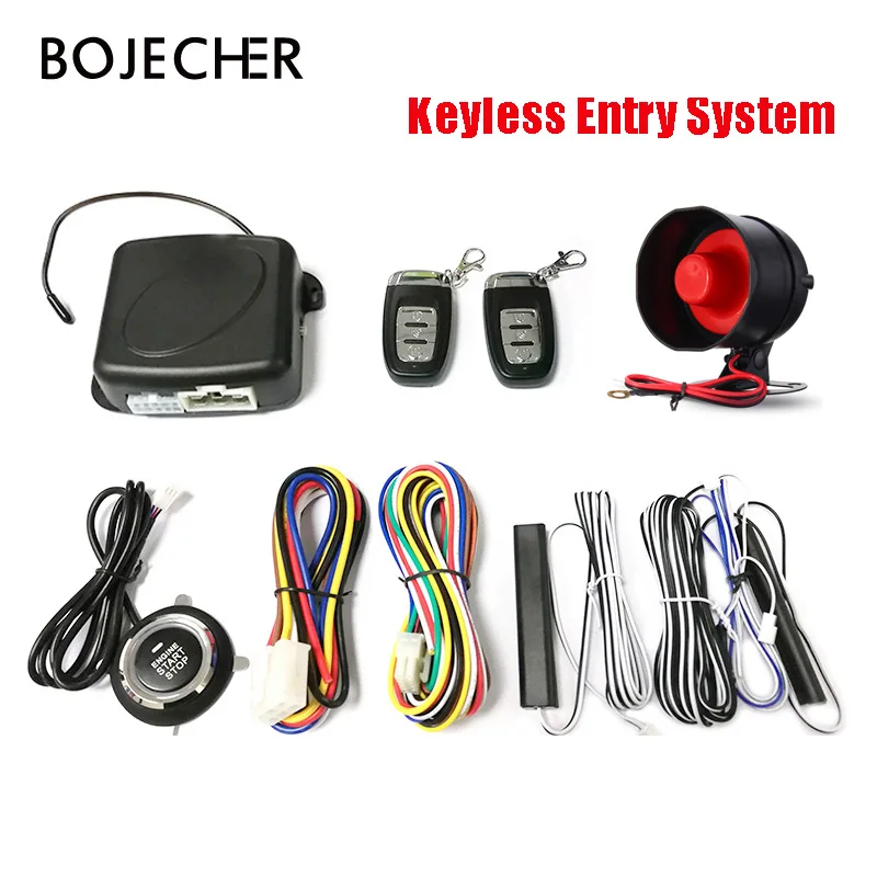 

Auto car PKE keyless entry system start stop button engine starter with key remote car alarm system