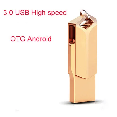 Rose Gold USB 3.0 Флеш-накопитель 64 ГБ, флеш-диск 32 Гб, USB OTG, флеш-накопитель 3,0 для телефона на Android, металлический флеш-накопитель 16 ГБ, 32 ГБ для микро-диска, Прямая поставка - Цвет: Rose Gold USB 3.0