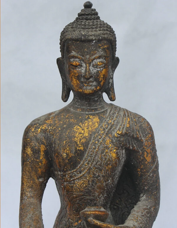 9 &quotТибет Тибетский Буддизм Бронзовый Сиденья Шакьямуни Будда Амитабха Статуя |