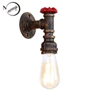 Настенные светильники E27 в стиле стимпанк, железные и ржавчины светодиодные лампы на стену в стиле индастриал, лофт, ретро, для гостиной, спальни, бара