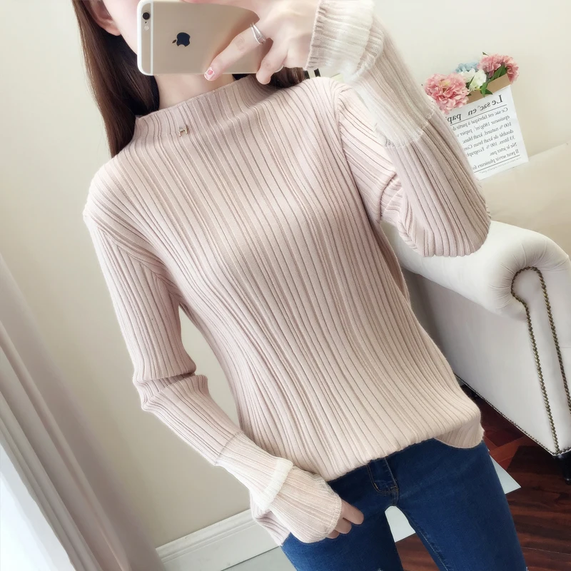 sweater women's spring wear new Korean version with a loose bottom shirt and wide range of fairy knitted sweaters | Женская одежда