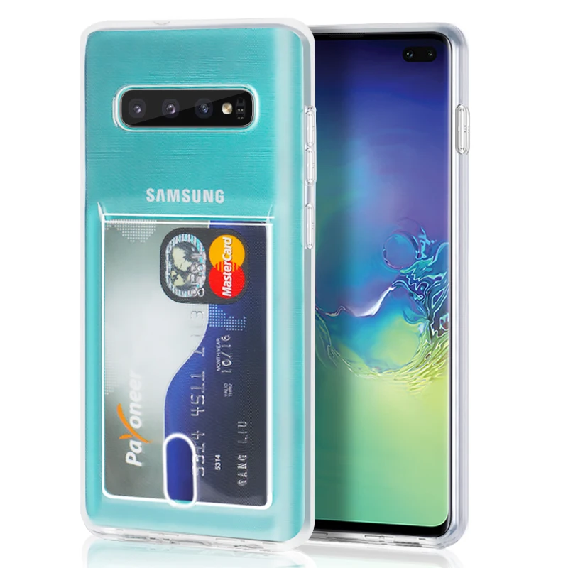 YISHANGOU чехол с отделениями для карт для samsung Note 10 Plus, прозрачный мягкий силиконовый чехол для samsung S10