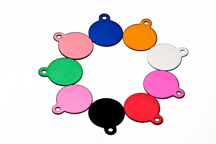 100 шт./лот красочная круглая идентификационная бирка для домашних животных