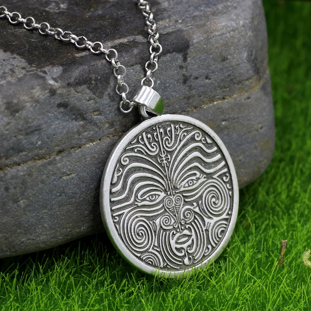 Tiki Tattoo Maori Face Mask Polynesian Hawaiian Pewter Pendant W PVC Necklace | Украшения и аксессуары