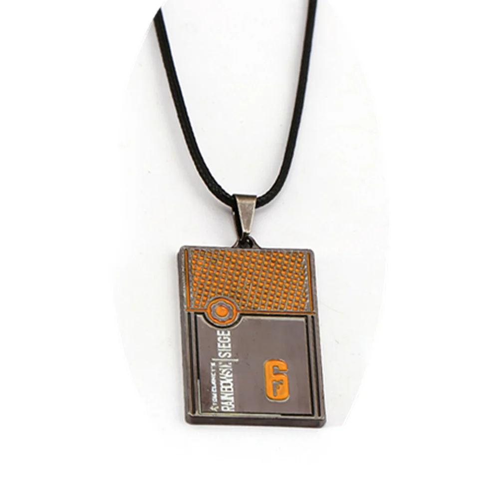 necklace New Arrival Rainbow 6 Siege Keychain Tag Pendants 6 Choker Necklace Car Key Chains Key Holder Keyring Women Men Accessory Gift - Цвет: necklace