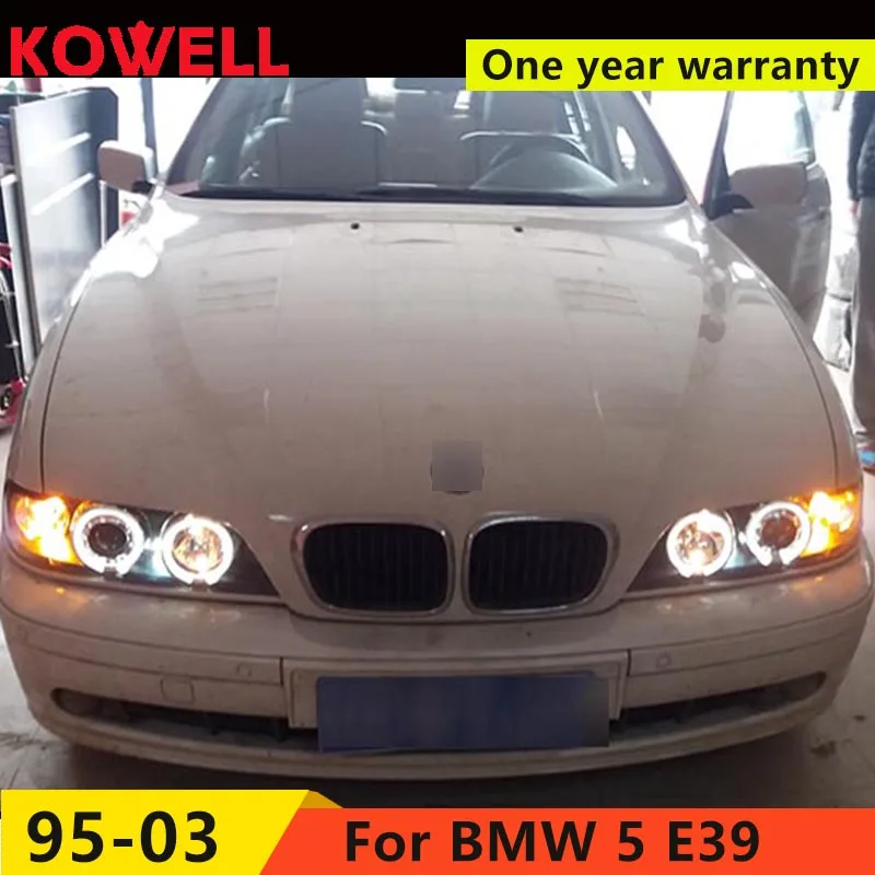 

KOWELL Car Styling For BMW E39 headlight 520 525 528 530 LED headlight with Angel Eyes H7 xenon lamp accessories