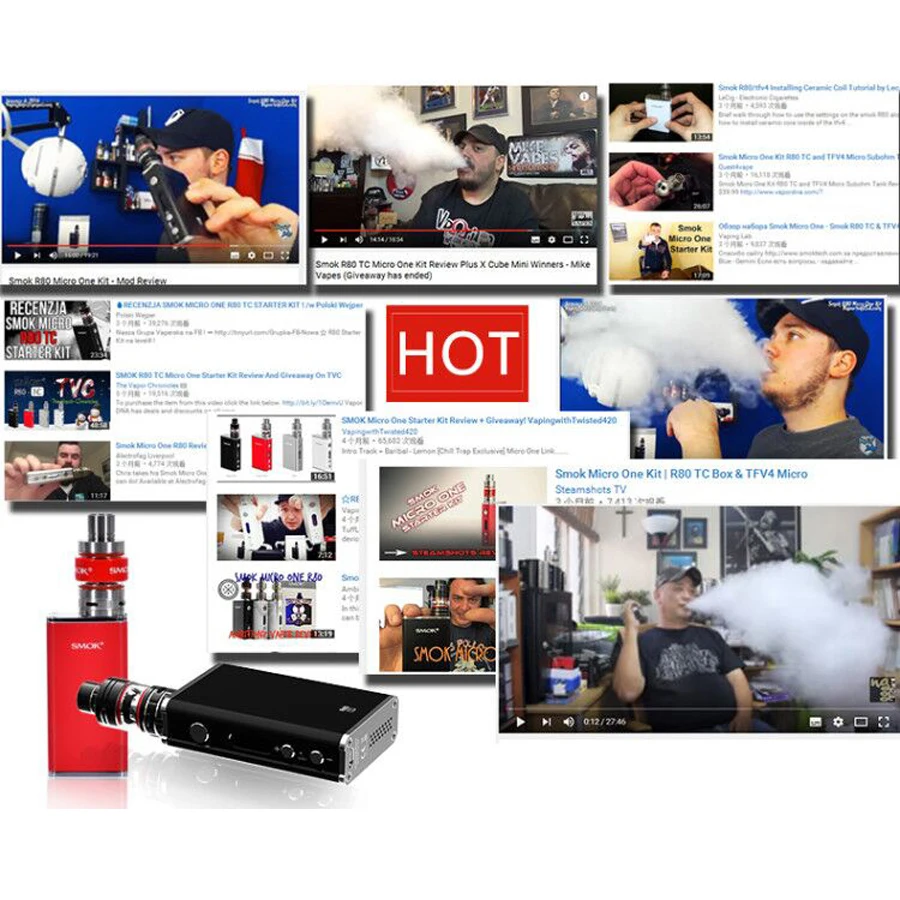 Электронная сигарета набор Vape ручка SMOK Micro One R80 коробка мод для TFV4 атомайзер