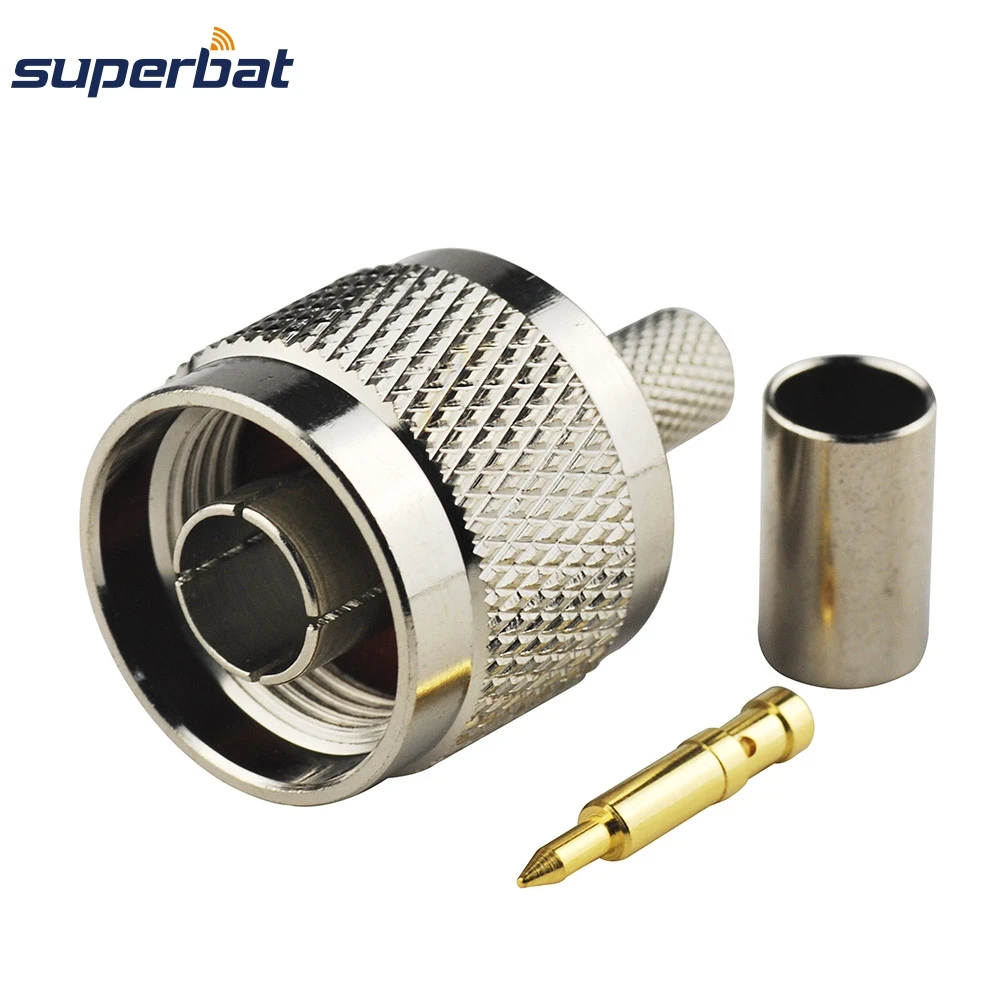 Superbat 10pcs N 0-11GHz Crimp Male RF Coaixal Connector for LMR240 50 Ohm