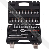 46 pcs 14 socket ratchet sleeve wrench set tool kit for motor bike car repair