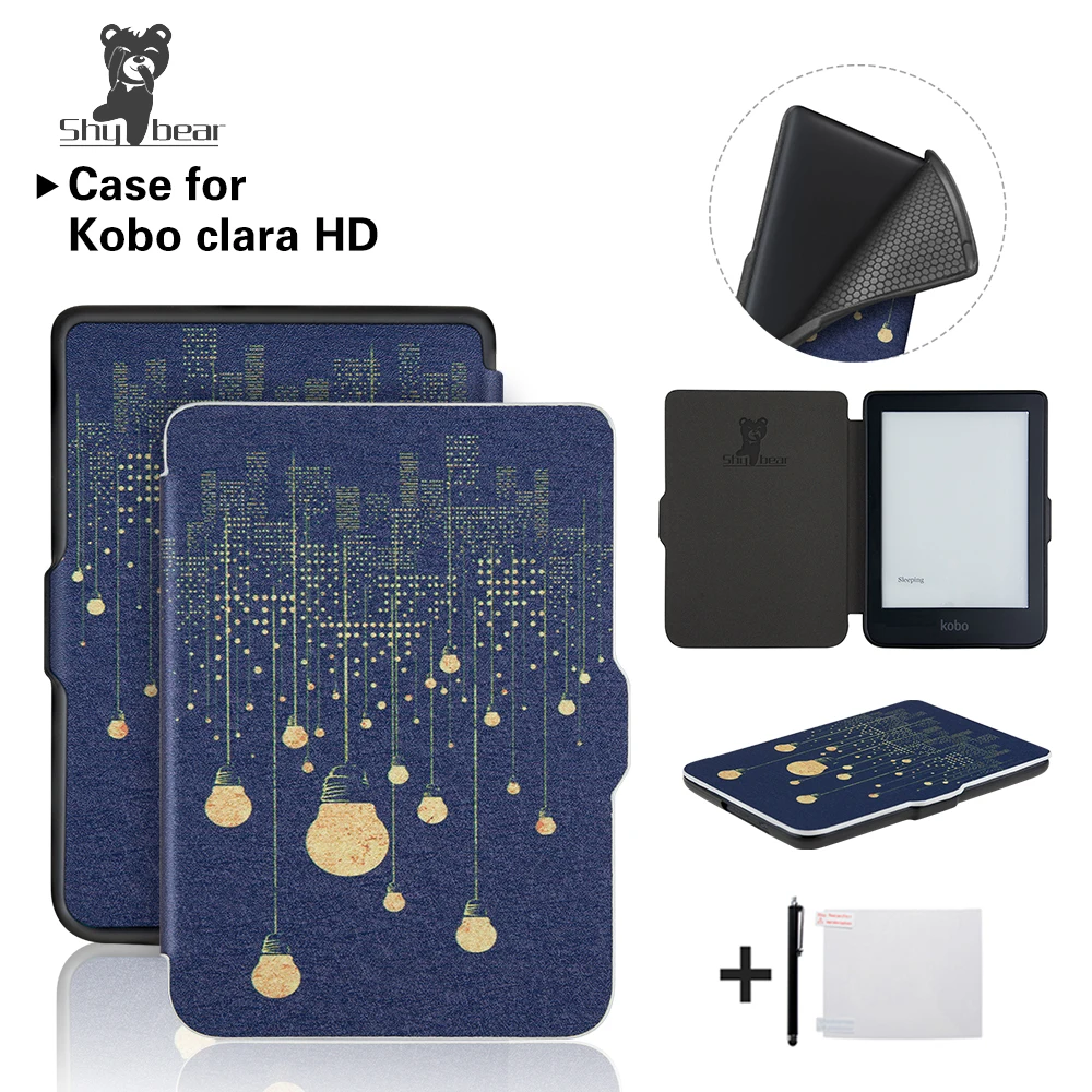 Роскошный чехол для нового Kobo Clara HD 6 ''Ereader Folio Smart мягкий + Бесплатный