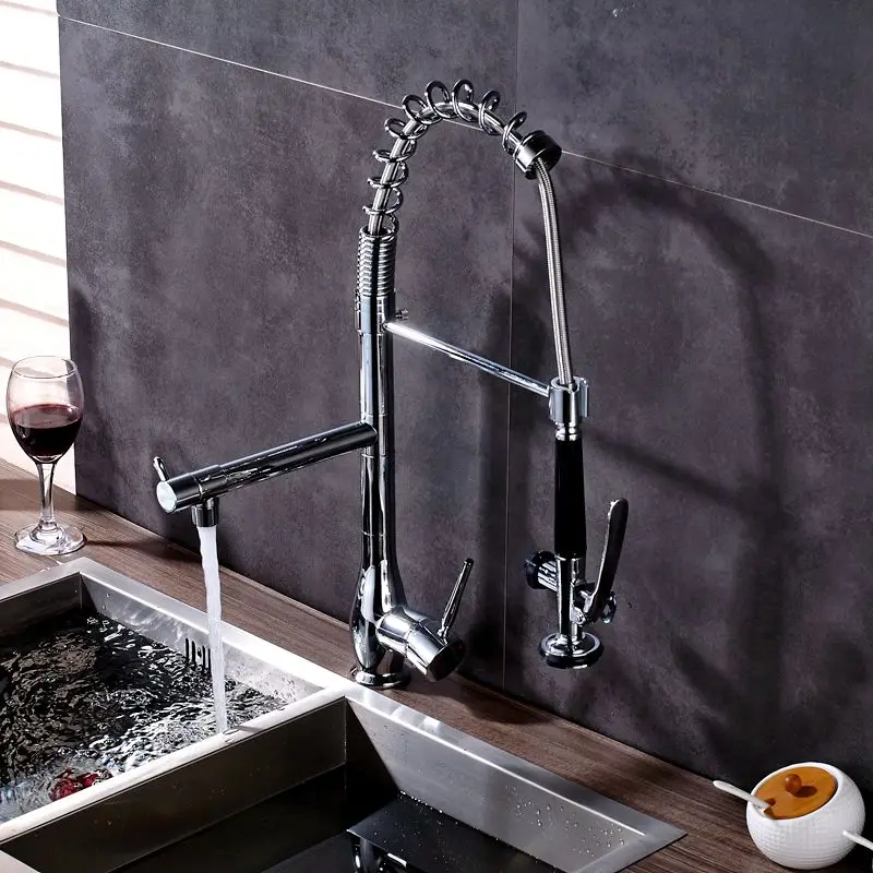 Uythner Превосходное качество увеличивают Твердый латунный хромированный кухонный