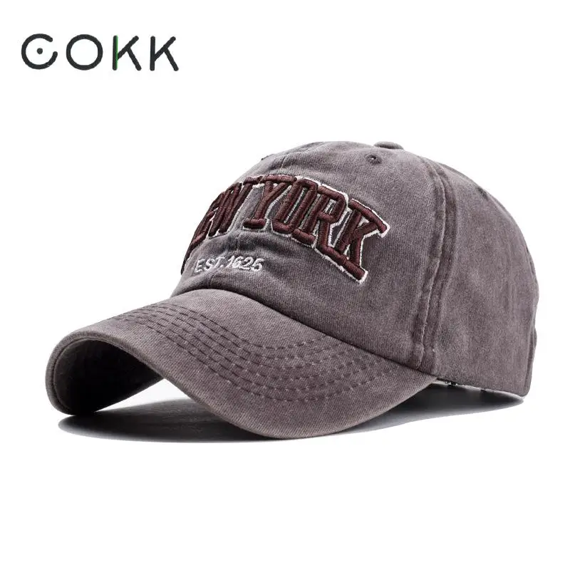 

COKK Cotton Washed Baseball Caps Men Embroidery Snapback Hats For Men Women Unisex Dad Hat Casquette Bone Male Moto Trucker Cap