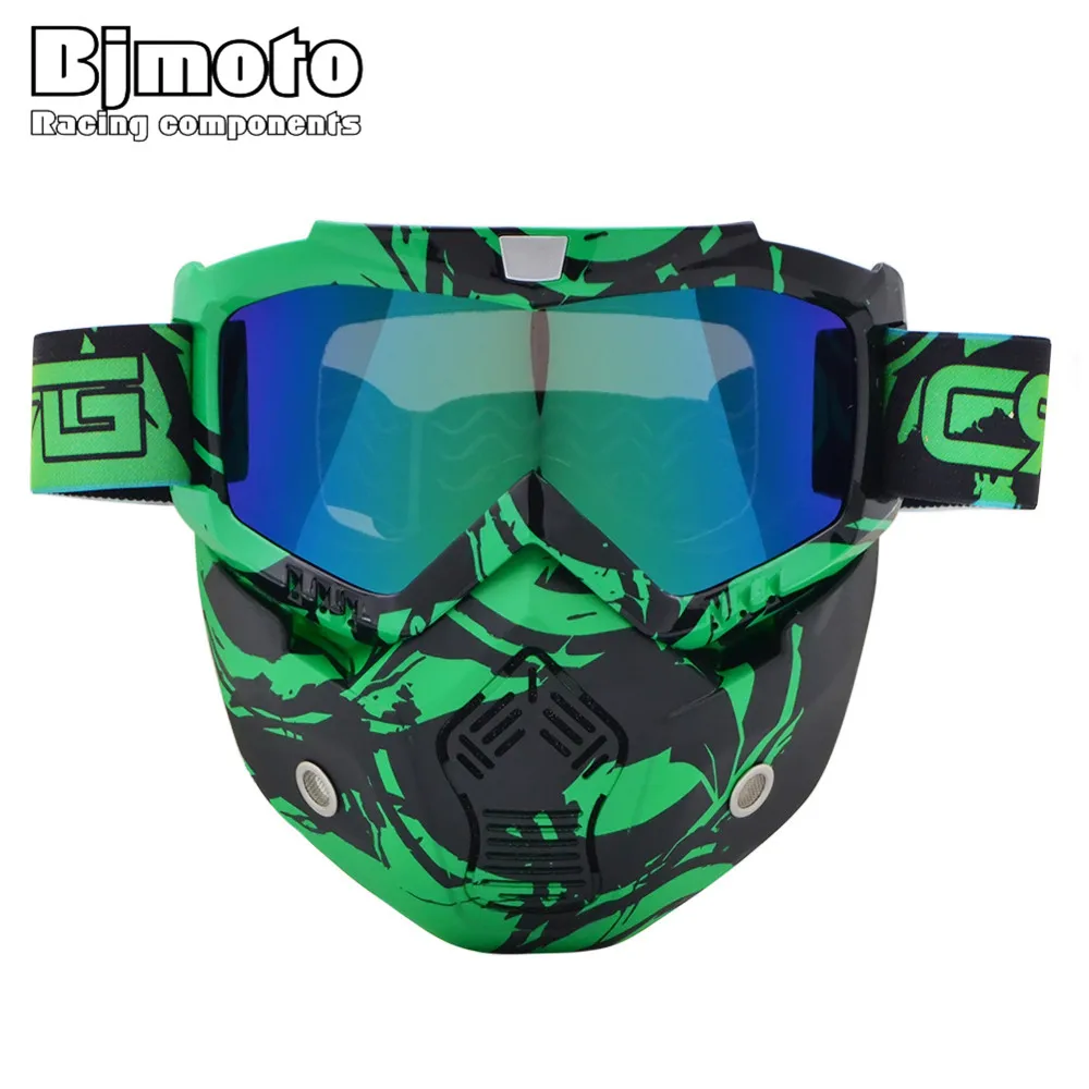 Bjmoto Прямая поставка 14 цветов доступный мотоциклетный съемный шлем очки