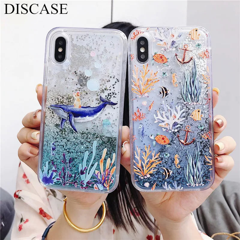 Чехол DIS модный жидкий зыбучий песок чехол для телефона iphone XS MAX XR 8 7 6 6s plus милый