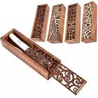 Портативная ретро-коробка, полый деревянный пенал для хранения, коробка для студентов, милый деревянный пенал, много канцелярских принадлежностей для настольного хранения