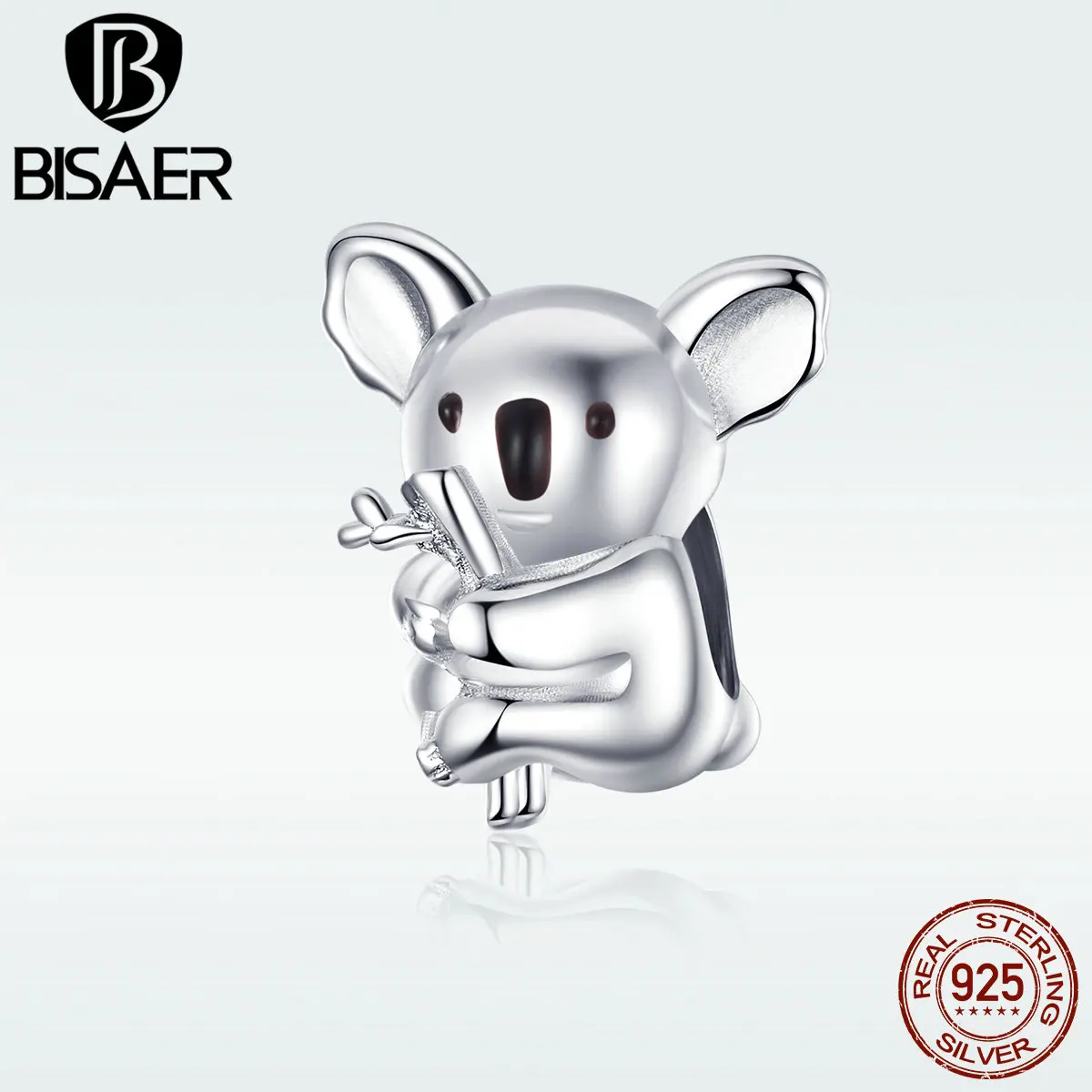Бусины BISAER DIY, 925 пробы, серебро, Австралия, коала, бусины, животные, талисманы, подходят для женщин, очаровательные браслеты, серебро 925, ювелирные изделия EFC093