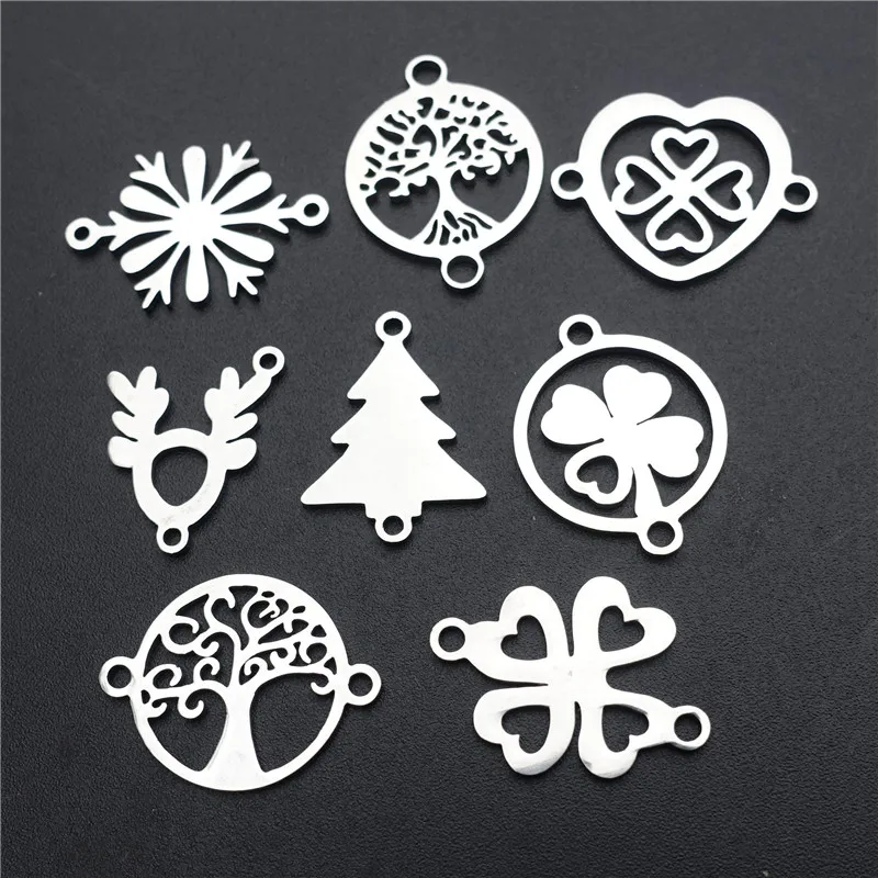 Нержавеющая сталь разъемы компонента 2 петли Рождественская елка со снежинками и