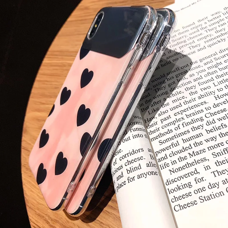 Мода любовь сердце в горошек чехол для huawei P20 Lite Pro P30 Гальванизируйте Зеркало