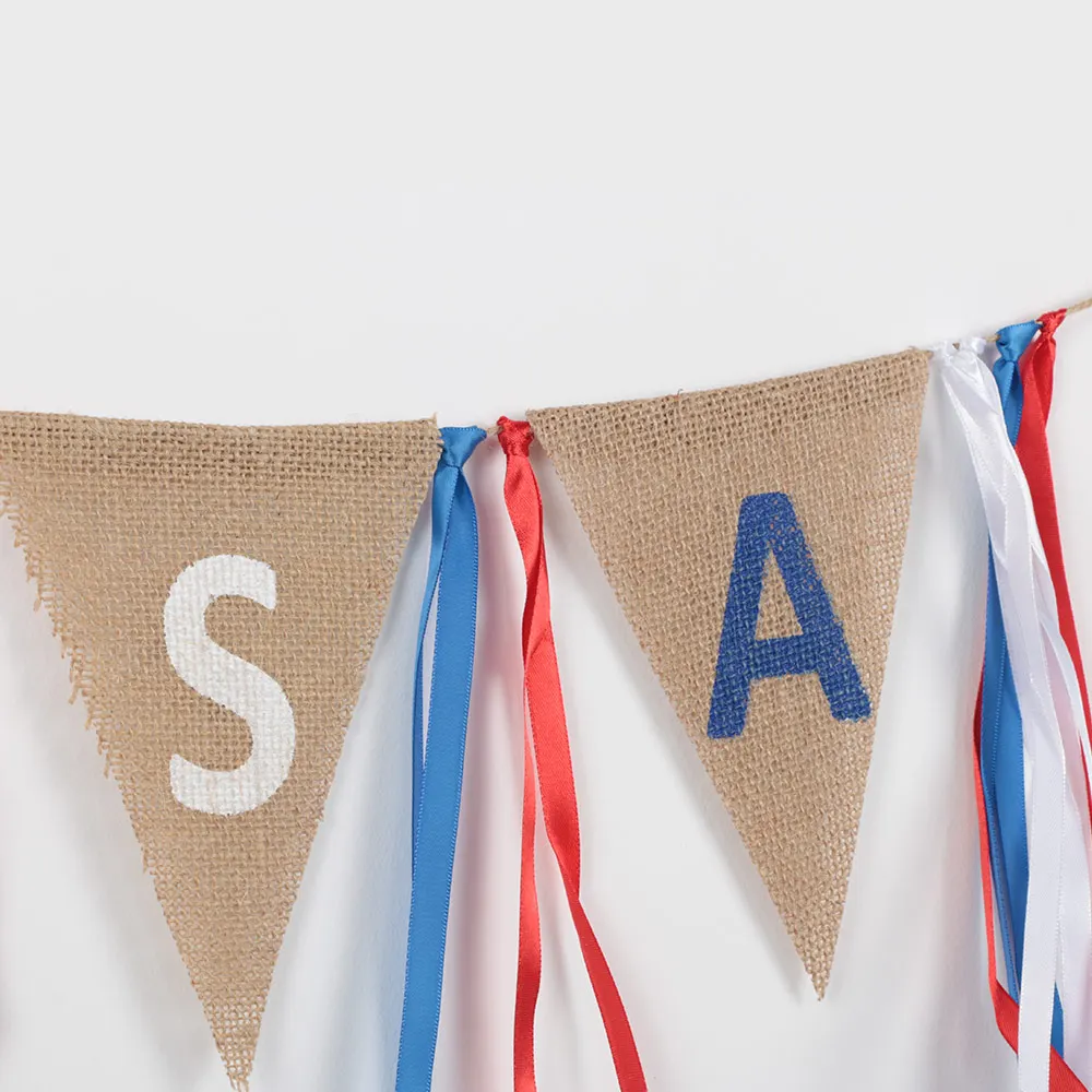 США День Независимости декоративный флаг DIY Национальный день льняные цветные