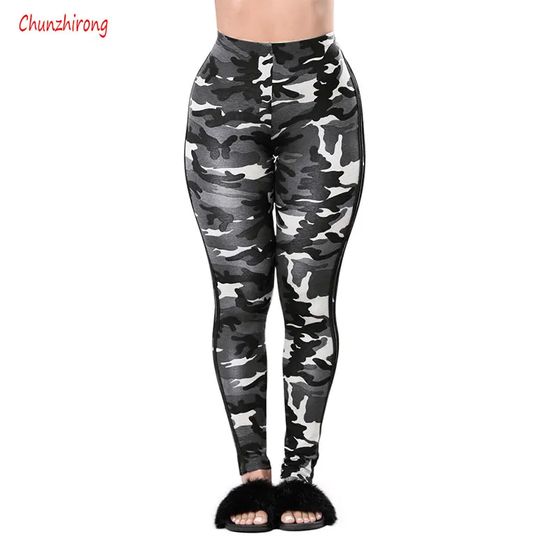 2017 Новая Мода Женщины Девушки Брюки и Капри Камуфляж Печати Сексуальная Slim Fit