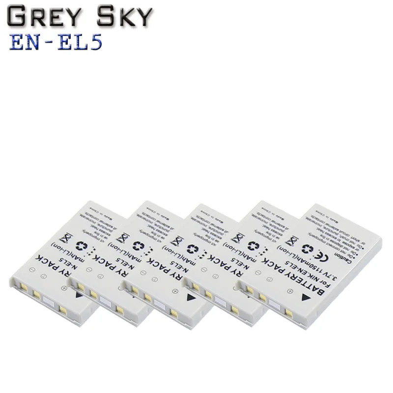 2 шт 3,7 V 1150 мА/ч, EN-EL5 RU EL5 ENEL5 Батарея+ ЖК-дисплей USB Зарядное устройство для цифровой камеры NIKON Coolpix P530 P520 P510 P100 P500 P5100 P5000 P6000