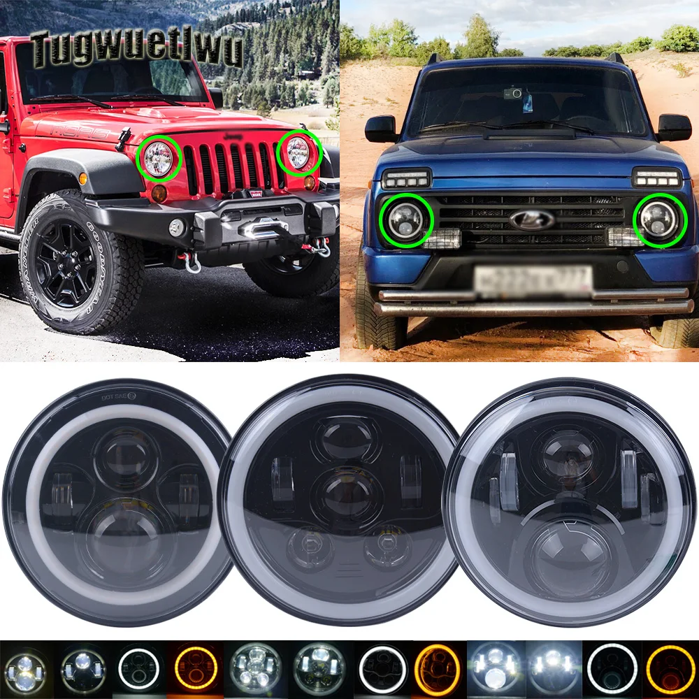 4x4 уровня 7 дюймов светодиодный проектор фара drl сигнал поворота светодиодная для