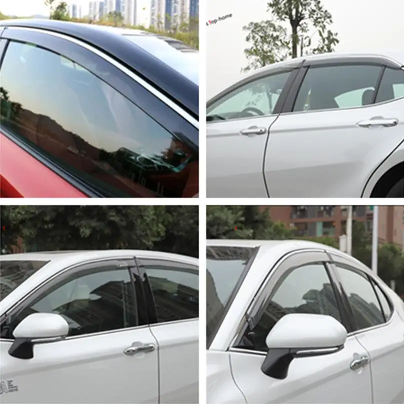 Yimaautotrims Window Visors Awnings Wind Rain Deflector Visor Guard Vent Cover Kit Fit For Toyota Camry Exterior