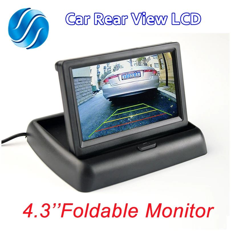 2In1Car Parking System Kit Wireless4.3 &quotTFT ЖК-монитор складной HD экран дисплей + Автомобильная