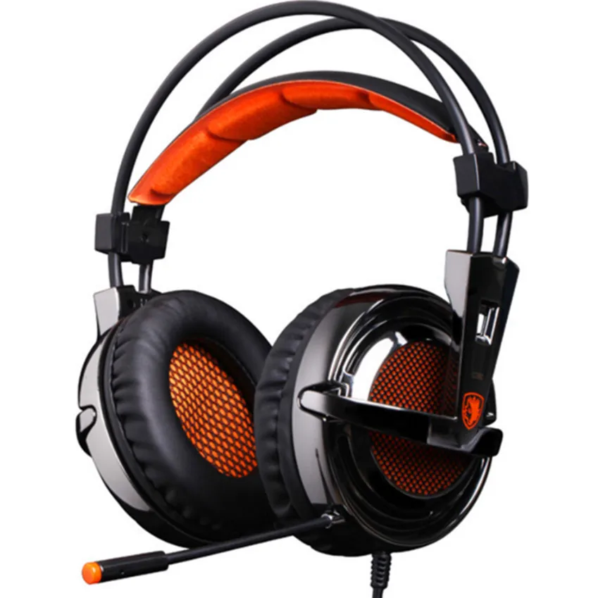 SADES A6 плюс USB 7 1 вибрации гарнитура бас PC Gamer игры Headfone Магический кристалл Игровые