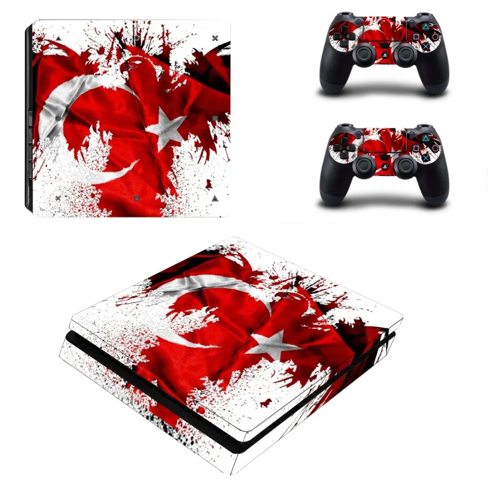 Турция флаг PS4 тонкий стикер кожи наклейки + 2 шт контроллер консоль тонкая