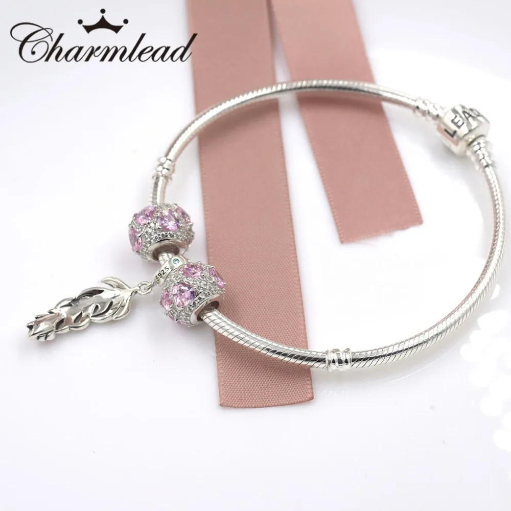 Charmlead Настоящее Сердечко из серебра, браслет, 925 пробы, серебряная цепочка, застёжка-бочонок для подруги или жены, ювелирный подарок