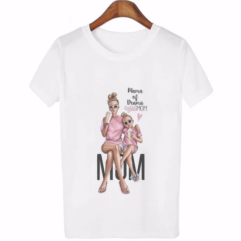 Женская футболка с принтом Super Mom Повседневная Винтажная коротким рукавом и
