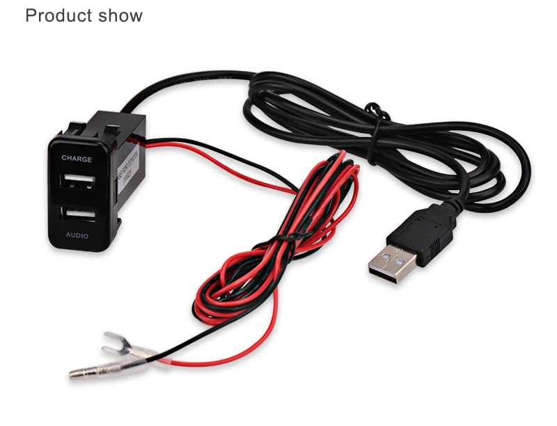 For TOYOTA Hilux VIGO USB Interface Dashboard USB Port 5V 2.1A Car Charger and USB Audio Input Socket Car Entertainment Socket