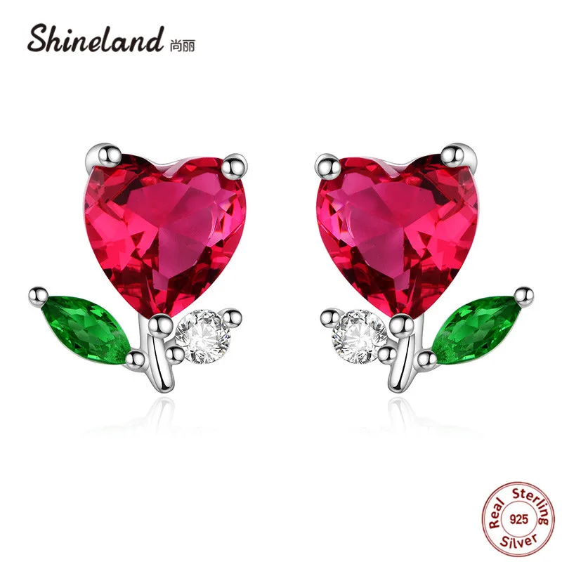 Shineland 100% 925 пробы серебряные ювелирные изделия элегантный романтический женский
