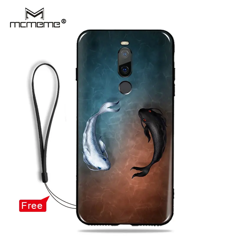 For meizu X8 Case Silicon Gossip fish Wood grain painting Soft TPU Back Cover x8 X 8 Phone bag shell |
