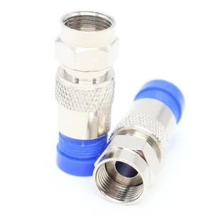 10 шт. RG6 водонепроницаемый полностью медный соединитель для чехла коаксиальный компрессионный F-разъем для подключения головки