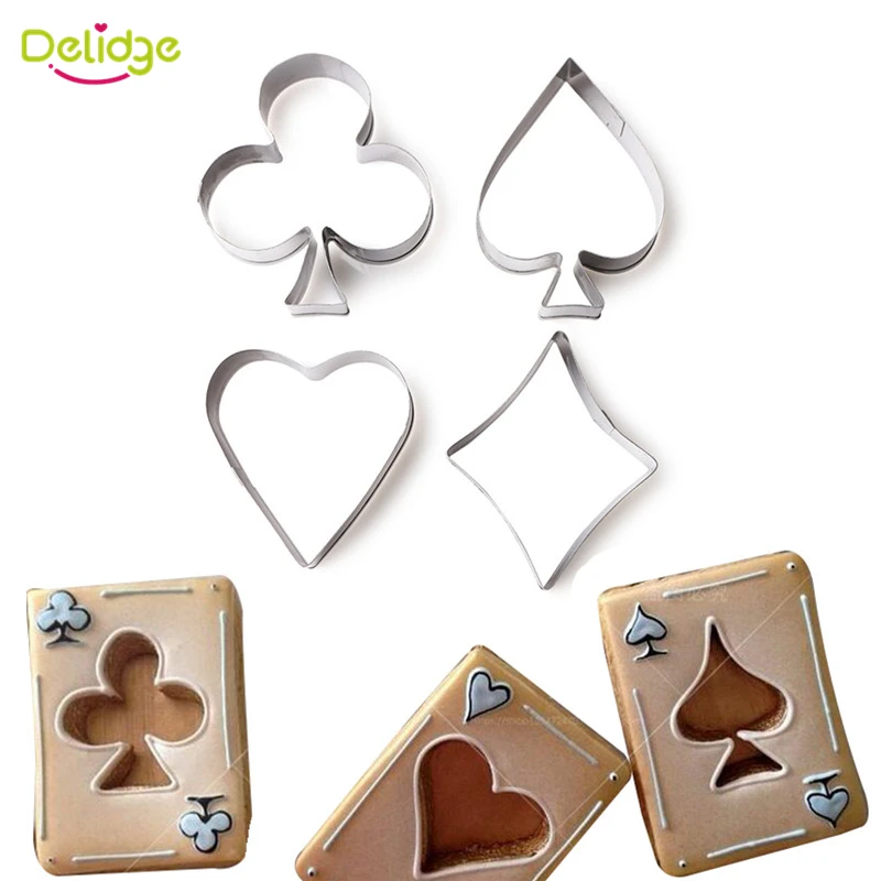 4 шт./компл. формы для печенья в покере из нержавеющей стали игры карты торта