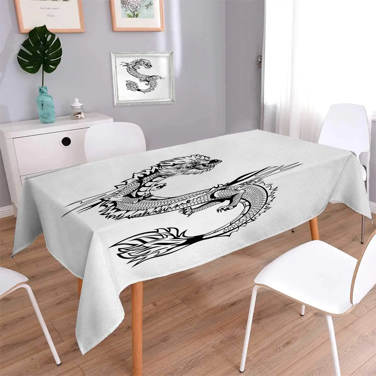 Скатерть с принтом японского дракона древняя дальневосточная культура Esoteric