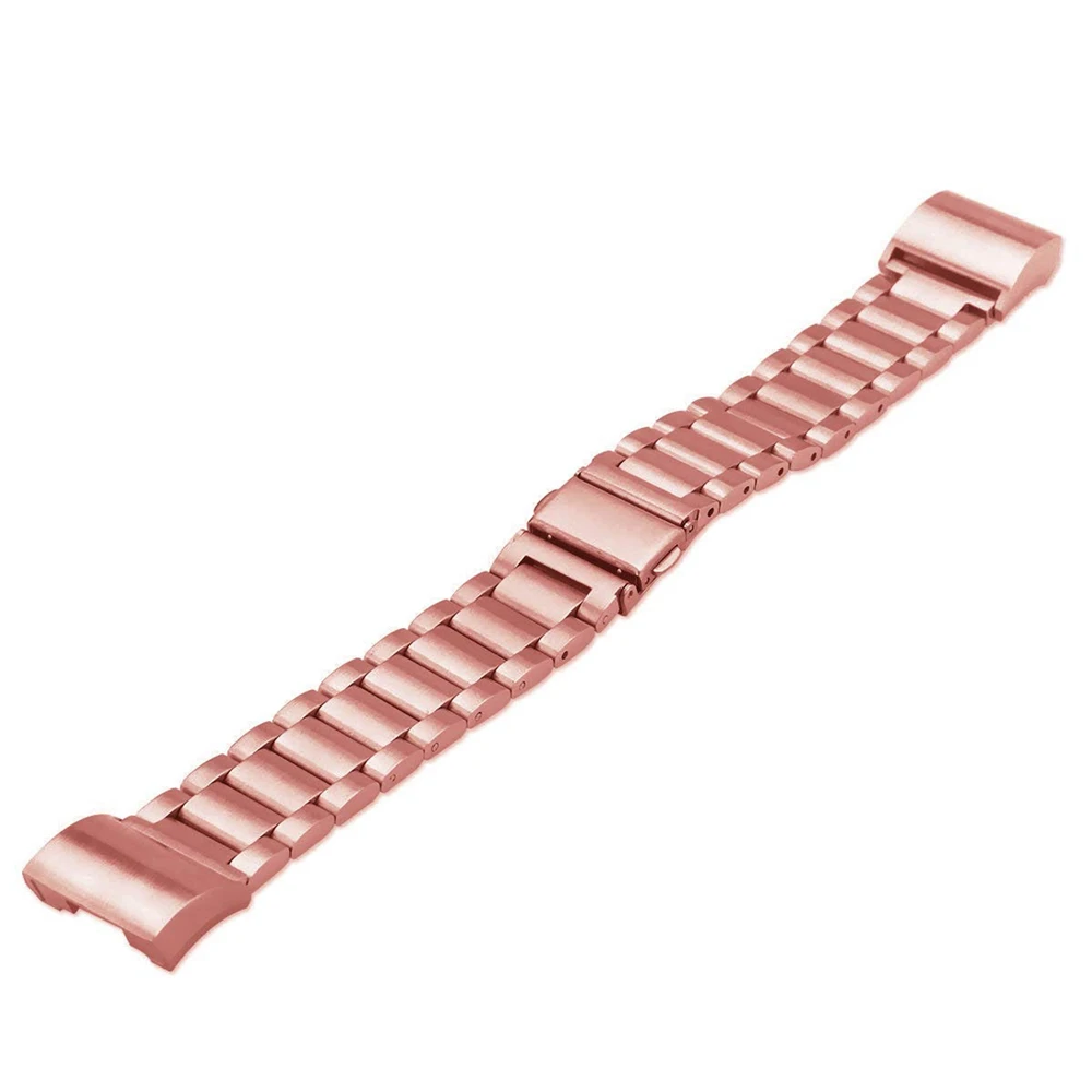 

MASiKEN Wrist Band Strap Bracelet for FITBIT Charge 3 Smartwatch Stainless Steel Watch Strap Butterfly Closure Folding Clasp