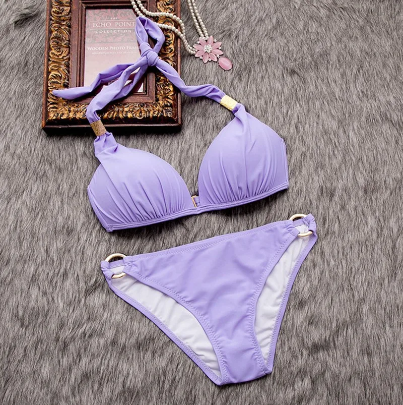 Черный купальник ТОП рекламные бикини набор женский с мягкими чашечками