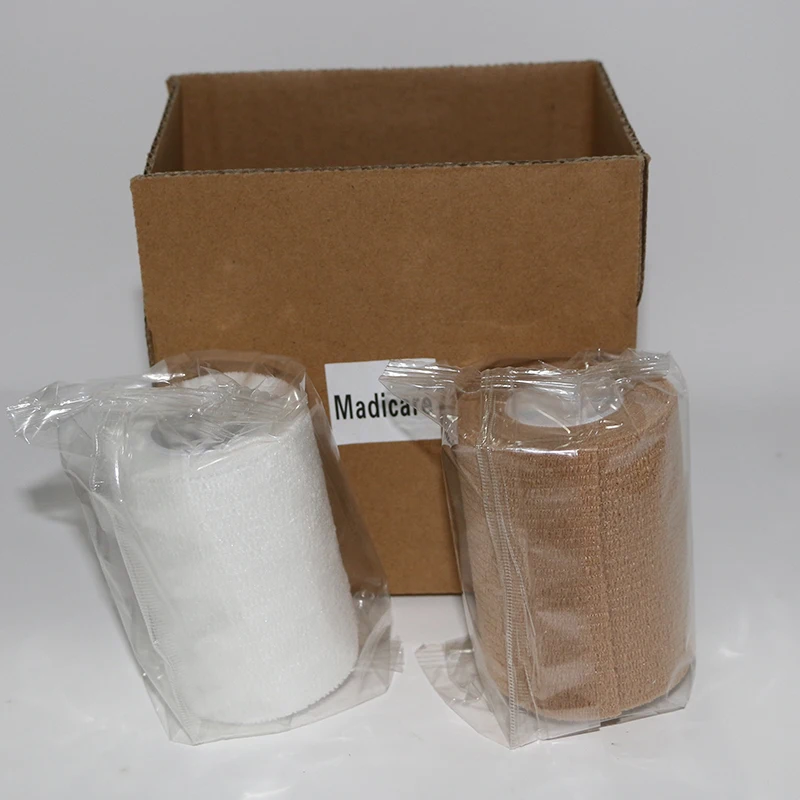 

4 Rolls 3"x5yds Self Adherent Cohesive Wrap Bandage Coflex Tender Tape Non woven Self Adherent Wrap Bandage