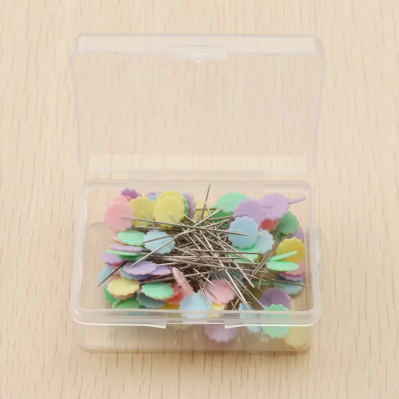 100 шт./компл. Швейные аксессуары Лоскутные штифты швейные с коробкой DIY булавки